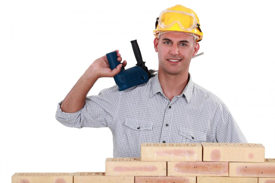 professional masonry contractor during work