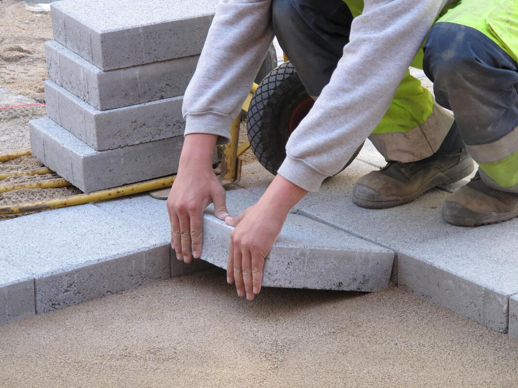 professional masonry contractor working